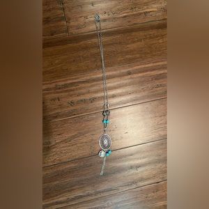 Silver and Turquoise Pendant Necklace